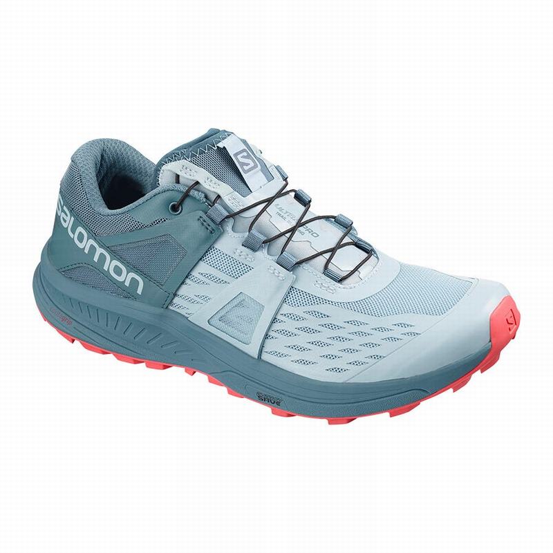 Salomon Singapore Womens Trail Running Shoes - ULTRA W /PRO Grey Blue Grey | 70624-ARLB